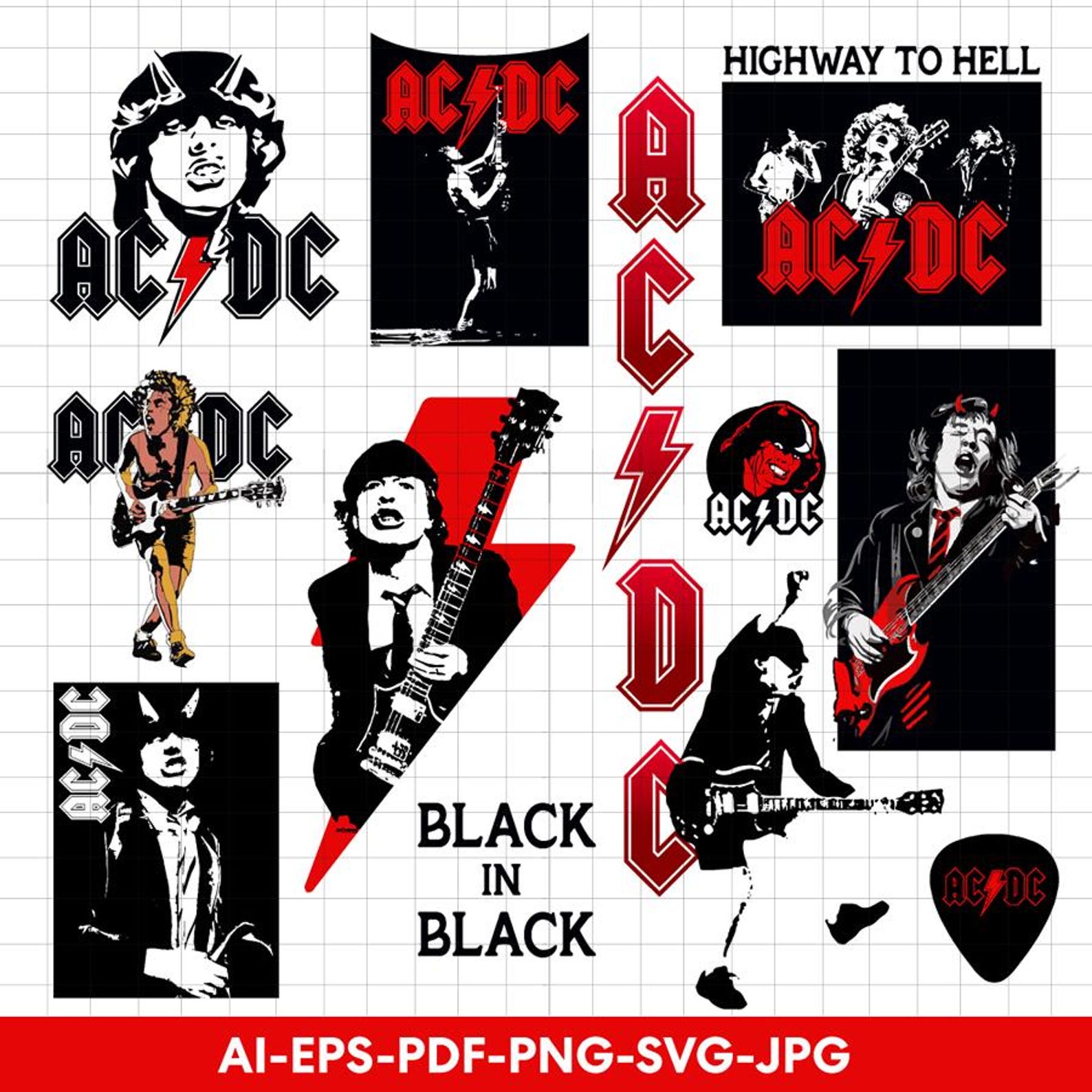 Acdc Logo Svg Bundle, Acdc Shirt, Rock Band Svg, Acdc Logo, Metal Shirt ...