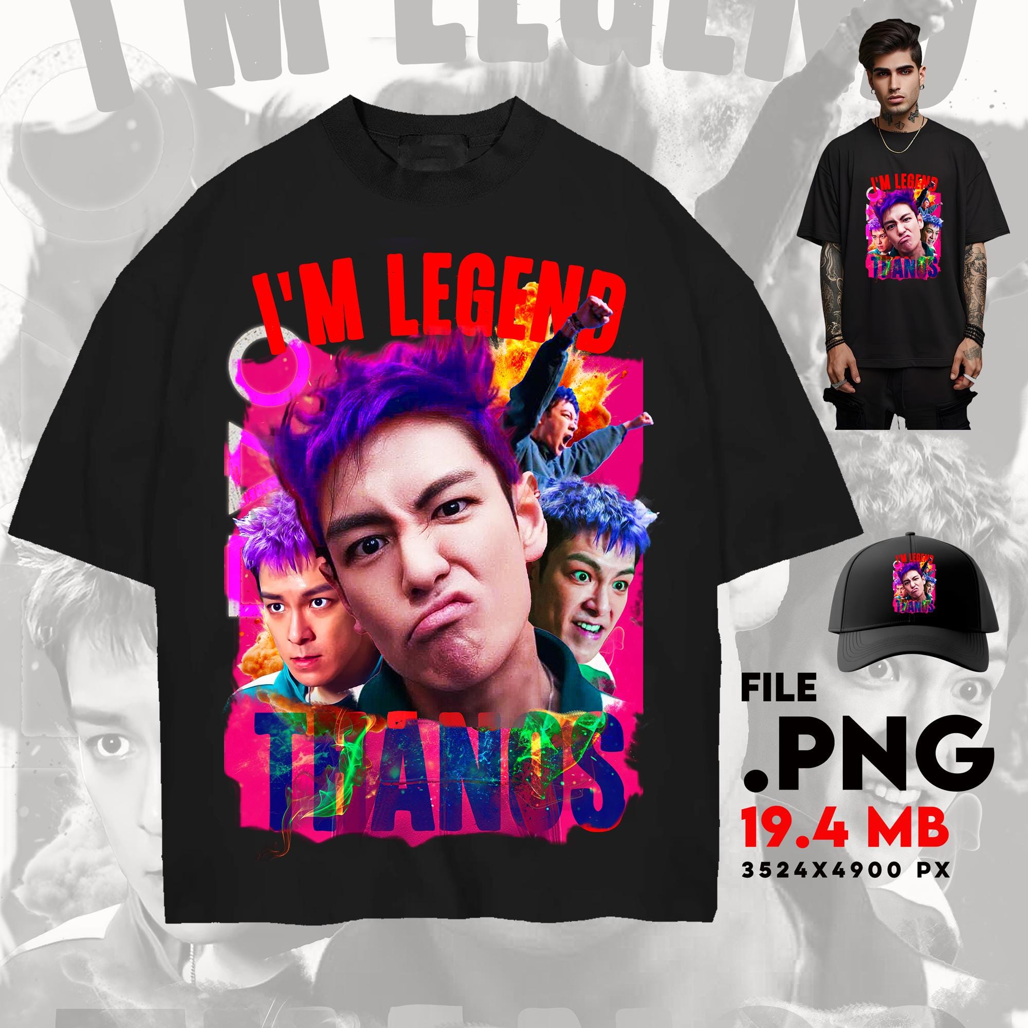 Choi Seung-hyun (T.O.P) Graphic Tee: 90s Vintage Style | Digital