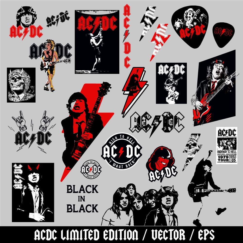 ACDC Logo Vector AI & EPS Files Instant Digital Download ,rock Band ...