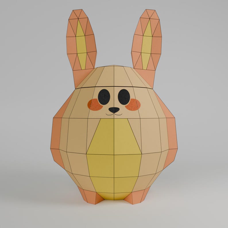 Easter Bunny Basket SVG | DIY Papercraft Gift Box | Low Poly Egg ...