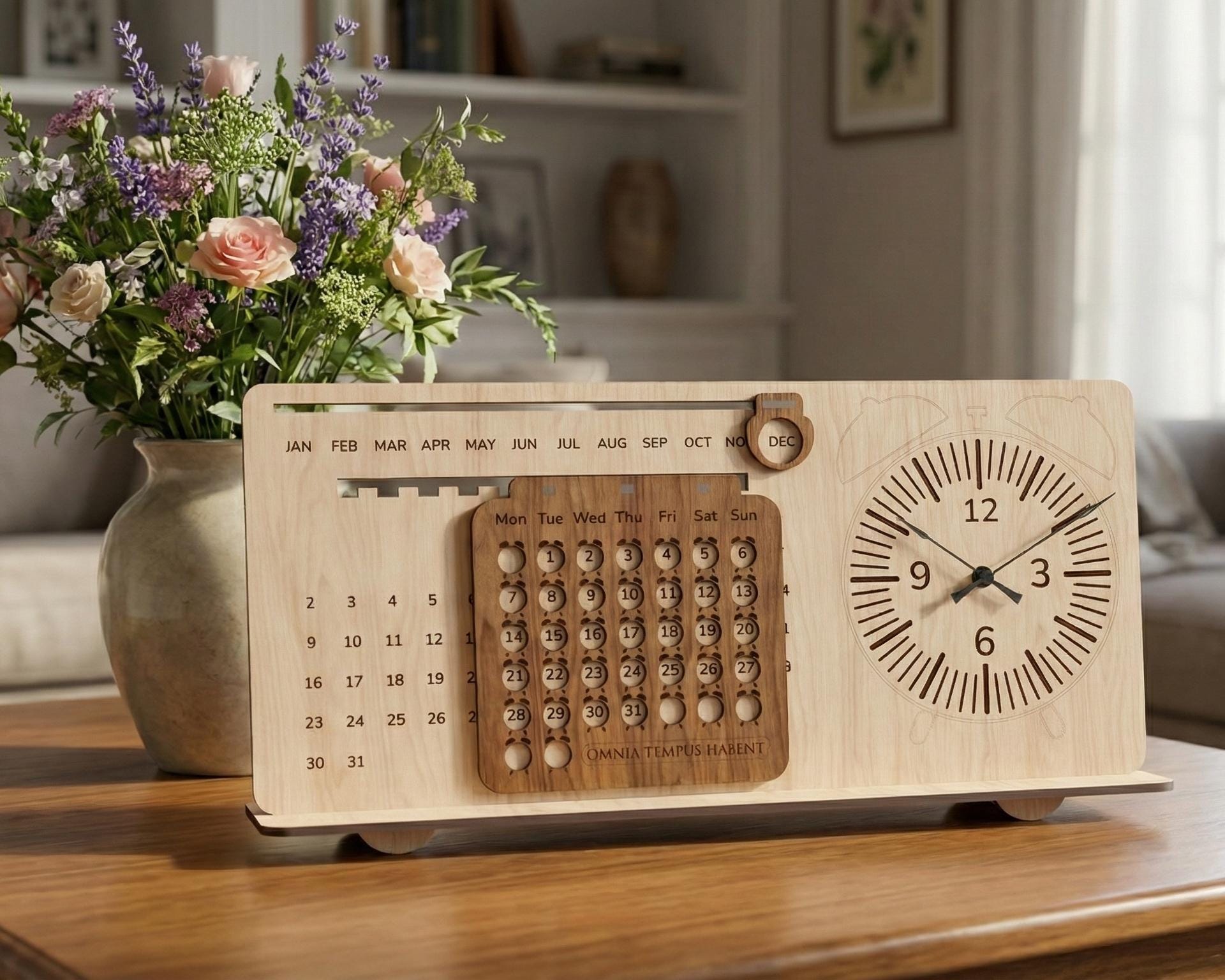 Retro Calendar Clock - Etsy