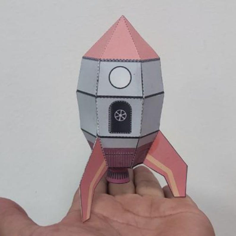 Rocket Papercraft Model Kit DIY Low Poly Rocket Papercraft Kit: Coloring & Assembly (PDF) - Etsy Canada