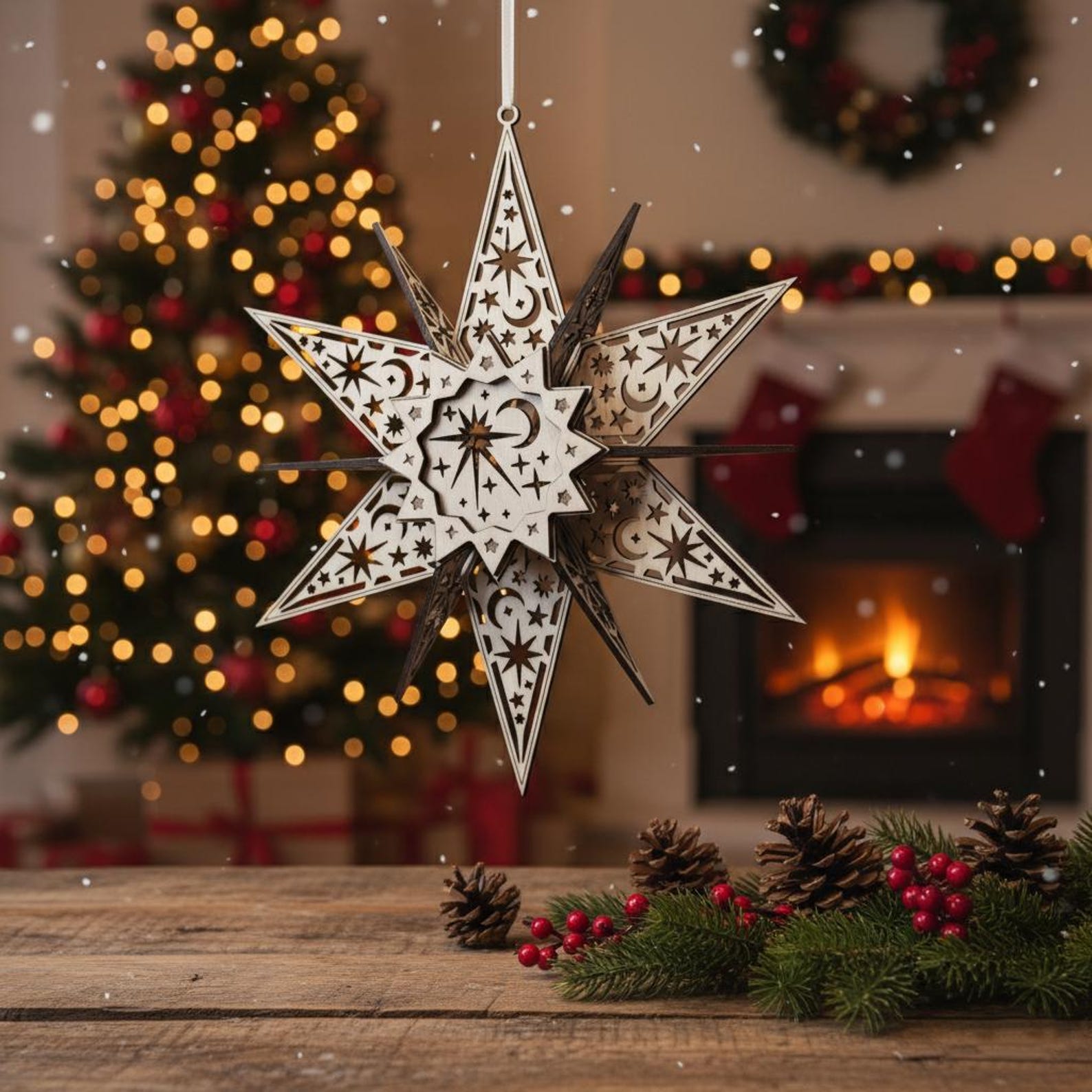 Large Christmas Star Laser Cut File | LED Holiday Decor (SVG, PDF) - Etsy