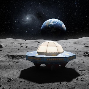 UFO Paper Craft Template: DIY Flying Saucer Model (Printable PDF)