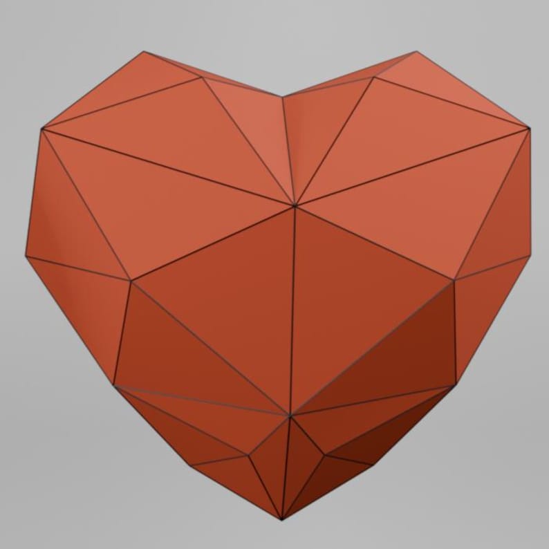 3D Paper Heart Bundle Papercraft | DIY Low Poly Sculpture SVG PDF ...