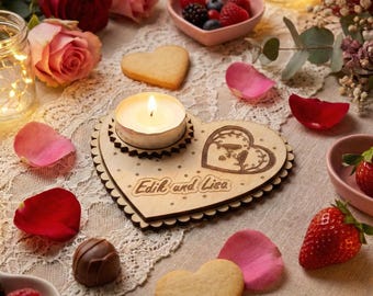 Personalized Heart Tealight Holder Laser File | Anniversary Gift (Digital Download)