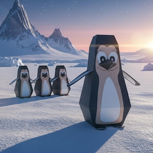 Pinguino di carta fai da te: modello di carta per divertimento e assemblaggio