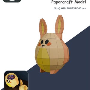 DIY Material: Osterhase Box - Osterei, Low-Poly Origami. Große 3D Papiervorlagen, Süßigkeiten & Geschenkkorb, 3D Papiermodell, SVG PDF pdo