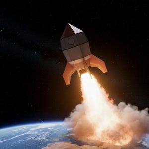 Low Poly Rocket Papercraft Kit: DIY Coloring & Assembly (PDF), Craft for Kids and Teens, DIY Paper Toys, Handmade Paper Toys.