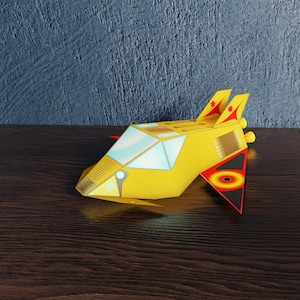 Artesanato de papel de ônibus espacial com modelo para impressão. Construa seu ônibus espacial ou planador para voos espaciais. Baixe o modelo e imprima