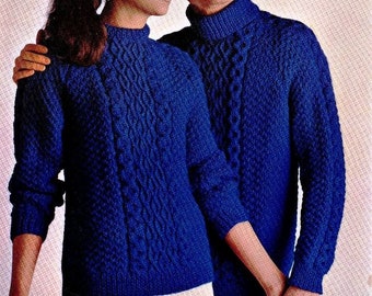 Vintage Aran Sweaters PDF Knitting Pattern