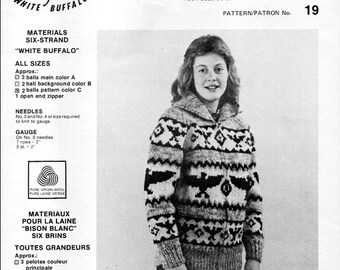 Suéter con cremallera estilo Cowichan n.° 19