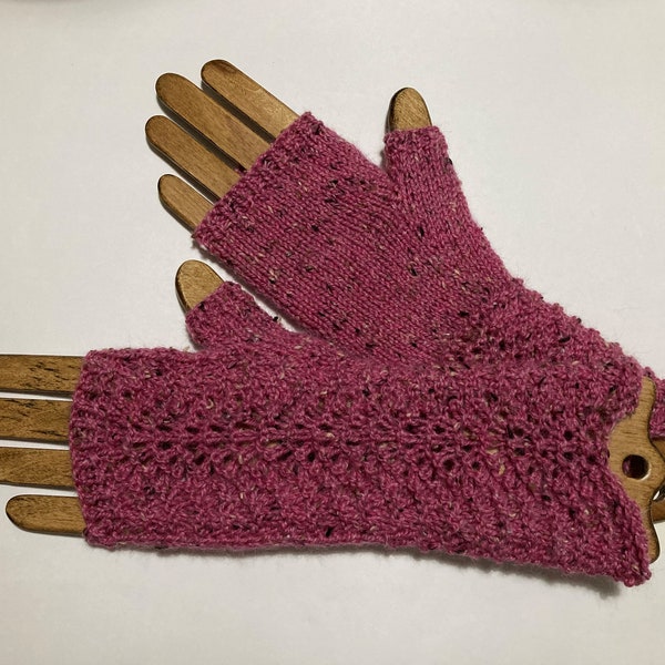 Alberni Elegance Fingerless Mitts Knit on 2 Needles PDF Pattern