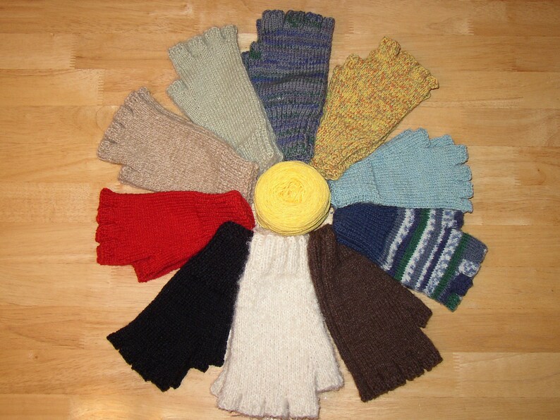 2 Needle Fingerless Gloves PDF Pattern Etsy
