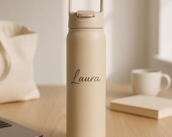 Botella de agua personalizada con almacenamiento oculto, vaso térmico de 24 oz