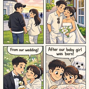 Cómic personalizado con tu foto / Regalo de San Valentín, Arte de pareja personalizado, Cómic de mascotas, Familia, Descarga digital