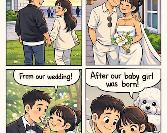 Cómic personalizado con tu foto / Regalo de San Valentín, Arte de pareja personalizado, Cómic de mascotas, Familia, Descarga digital