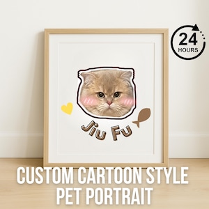 Custom Cartoon Pet Portrait | Funny Dog or Cat Digital Drawing from Photo | Personalized Design for Stickers, Mugs, Magnets | Cute Pet Draw