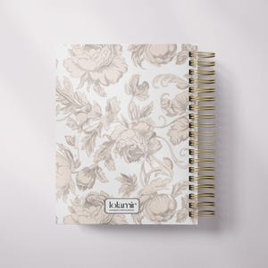 Personalized Tan 2026 Daily Planner, Romantic Lilies Hardcover Planner with Foil Name, Classic Daily Planner image 6
