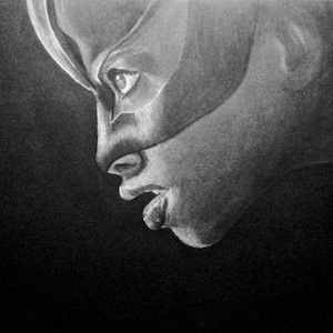 Catwoman Halle Berry Original Charcoal Art A4