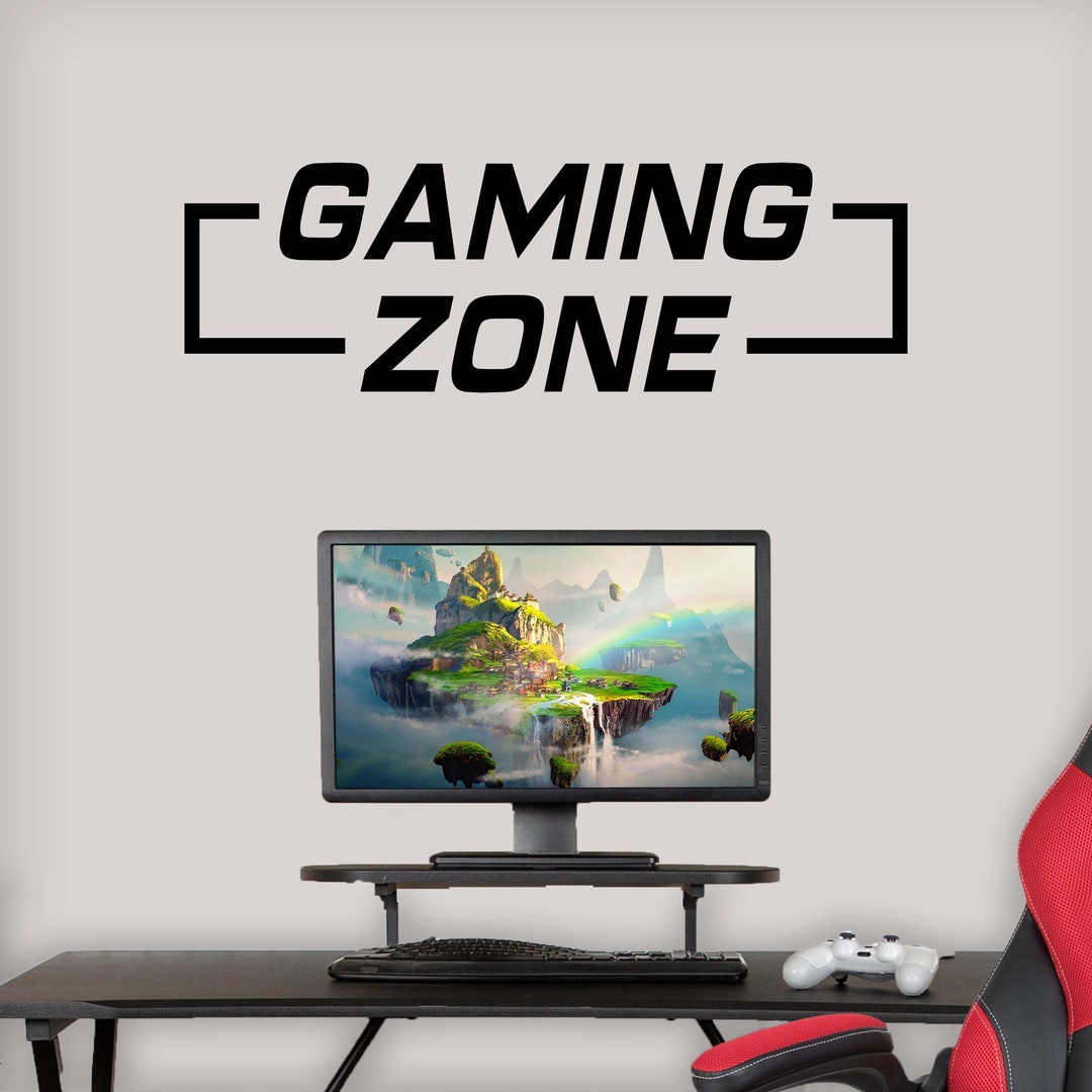 Gaming Zone Wall Decal Stickers Boys Gaming Room Decor Gaming Wall