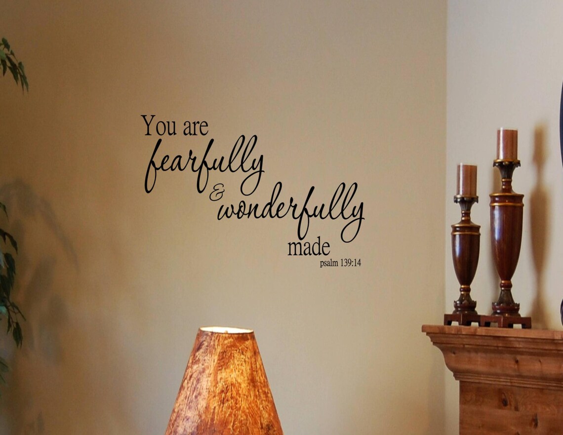 Vinyl Wall Words Quotes and Sayings 1010 You Are Fearfully & Etsy