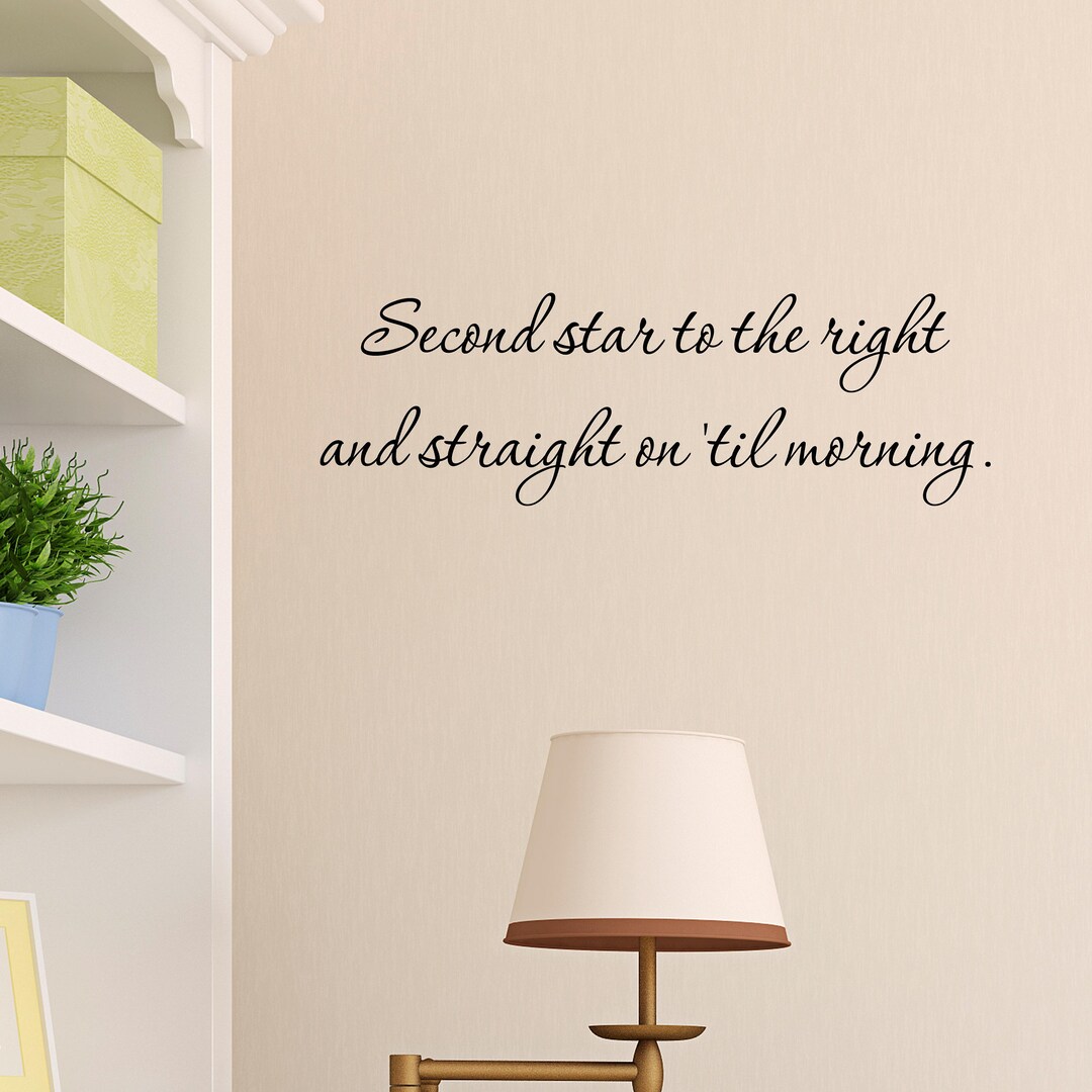 Second Star to the Right and Straight On Vinyl Quote Me Wall Art Decals ...