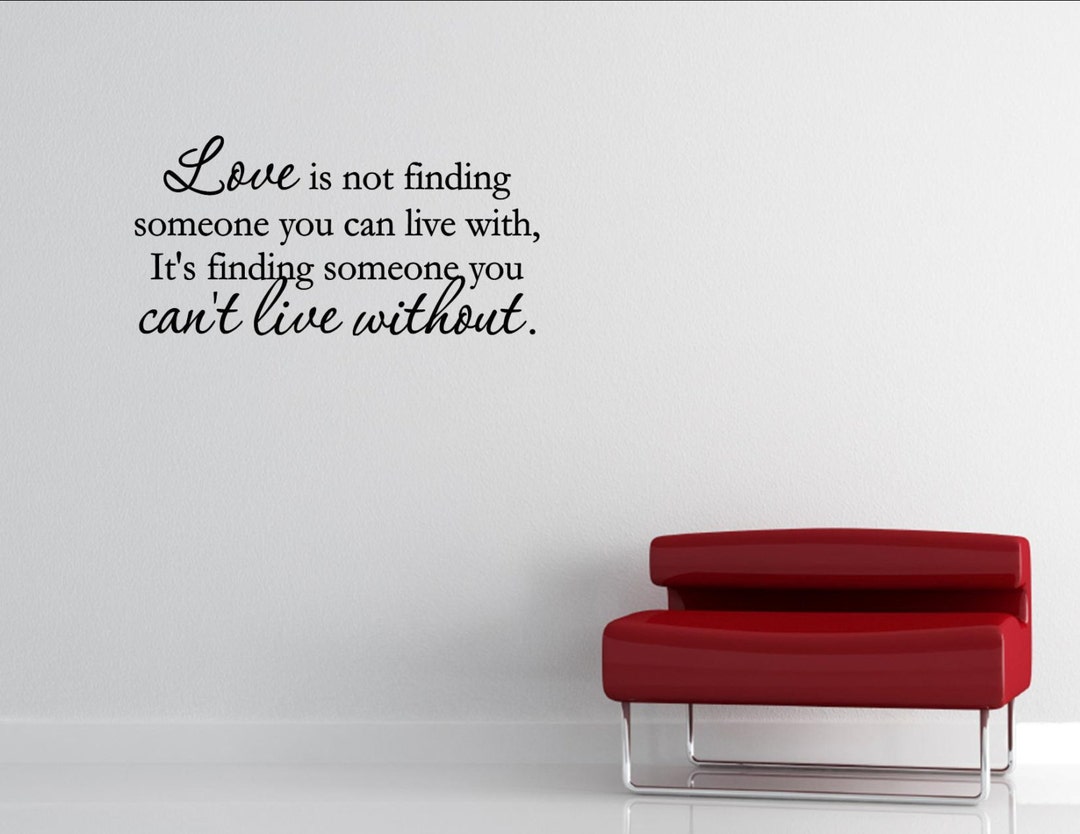 Vinyl Wall Words Quotes and Sayings 0598 Love is Not Finding Etsy