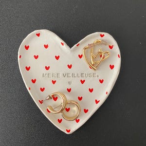 Heart-shaped self-hardening clay pocket emptier. Handmade.
