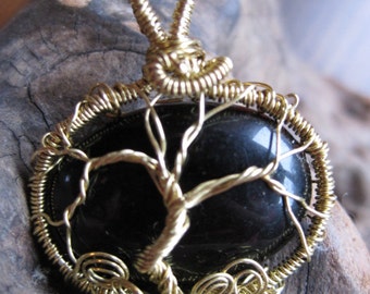 Tree of Life Wire-Wrapped Pendant - W-01 - OOAK - SALE - cgge - sra