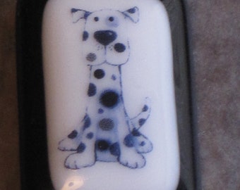 Cute Black and White Dalmation Puppy Pendant - P-12 - OOAK - SRA - cgge