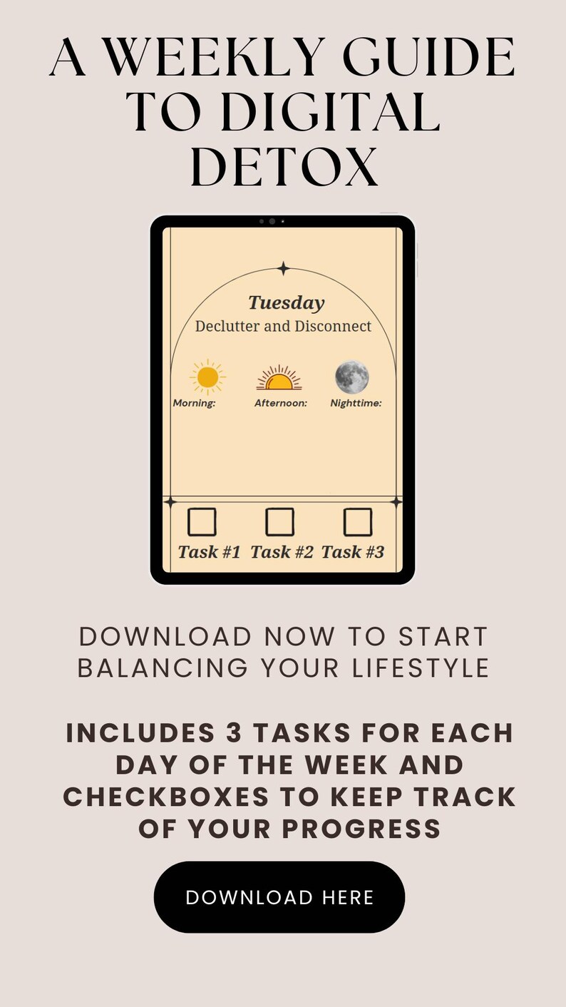 A Weekly Guide To Digital Detox Etsy
