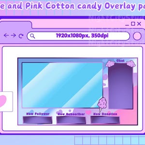 Pink and Blue cotton candy Twitch Overlay / Stream Graphics / Cute / Streamer / Pink/ Blue/ Pink and Blue / Pastel / Aesthetic