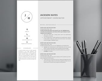 Google Docs Resume Template | ATS Friendly CV Template Word | Professional Minimalist Resume with Cover Letter | Editable Executive Resume