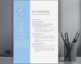 Modello di curriculum per responsabile vendite, compatibile con ATS, CV per Word, Google Docs, curriculum professionale e lettera di presentazione, design moderno e minimalista.