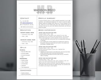 ATS Resume Template for Word | Easy to Edit, Professional Resume & Cover Letter Template for Job Applications