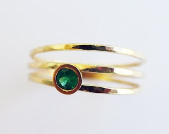 Asymmetrical Engagement Conflict Free Green Emerald Wrap Coils Ring Hammered Recycled 14K Gold Delicate NonDiamond Floating Dainty Wires.