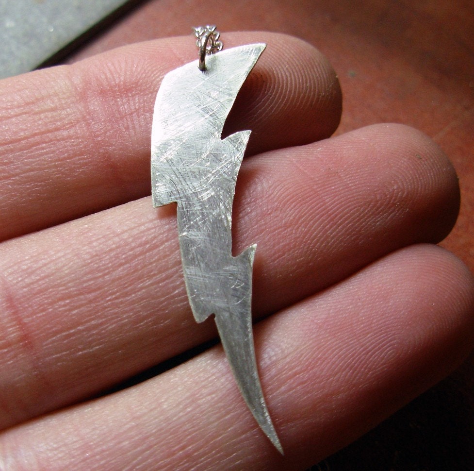 Flash Gordon. Double Lightning Bolt Pendants Recycled Sterling Etsy
