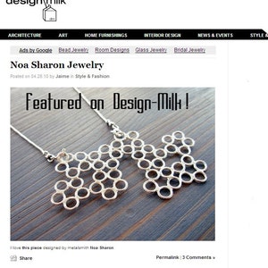 Molecule. Versatile Silver Lace Statement Pendant Necklace. Hand Made Silver Neck Piece. Inspired By Science. Featured on Design-Milk. image 3