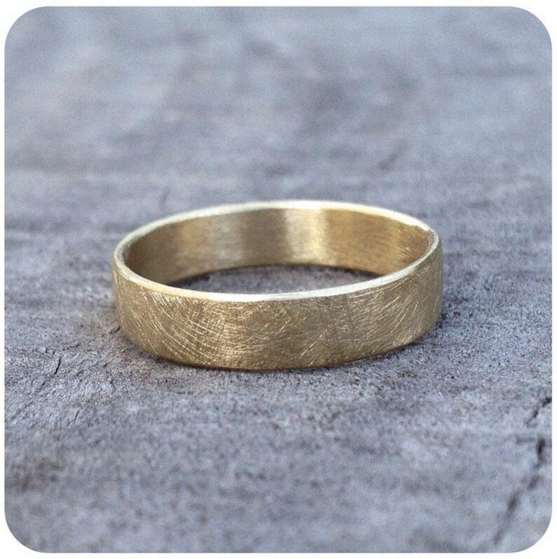 Rough and Gentle. Man 14K Recycled Gold Wedding Band. Comfort Fi Rough and Gentle. Man 14K Recycled Gold Wedding Band. Comfort Fi