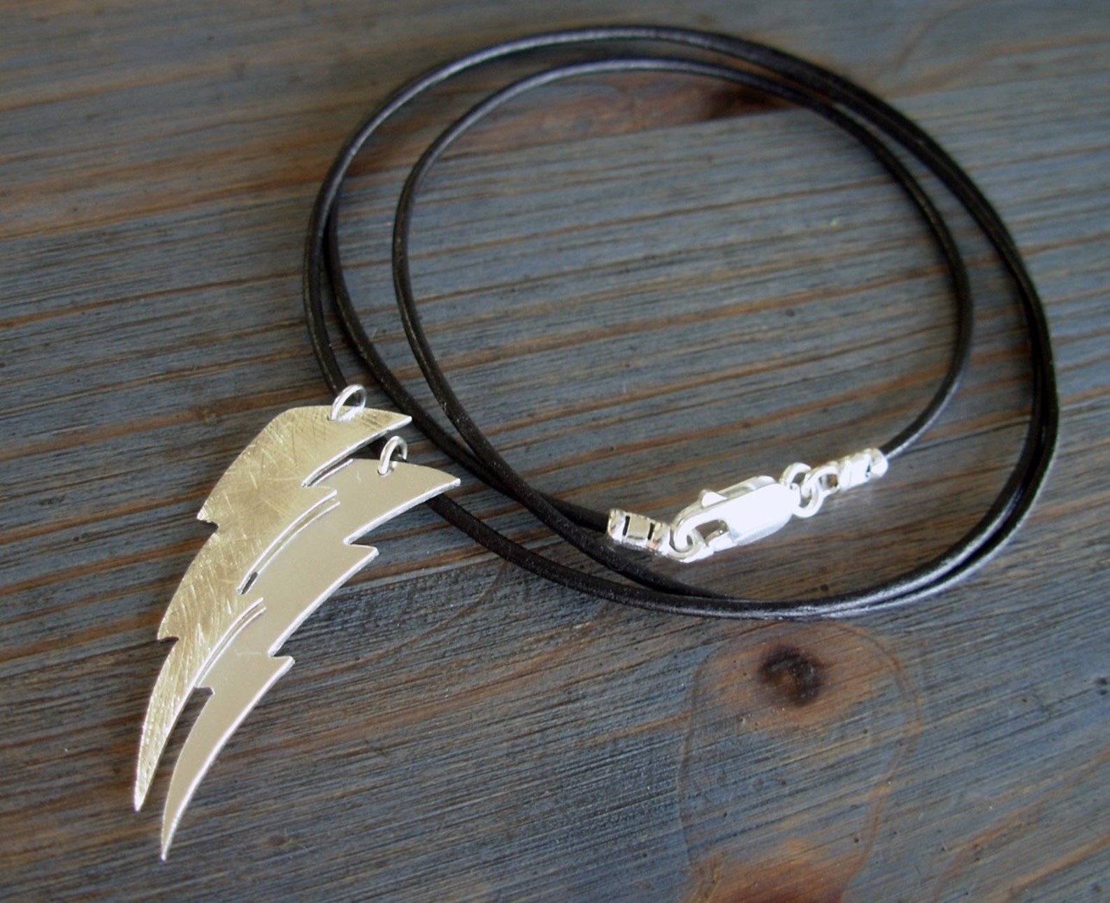 Flash Gordon. Double Lightning Bolt Pendants Recycled Sterling Etsy