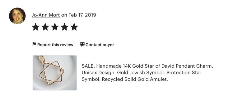 Handmade 14K Gold Star of David Pendant Charm. Unisex Gold Jewish Symbol. Protection Star Recycled Solid Gold Amulet. Layering Magen David.. image 7