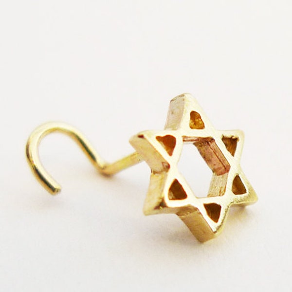 Star of David Nose Stud. Recycled 14K Solid Gold Nose Earring Unique Biblical Symbol Nose Jewelry Magen David Piercing Unisex Jewish Jewelry