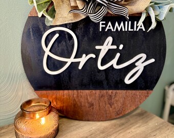 Last Name Door Hanger, Spanish Door Hanger, Door Hanger, Home Decor, Family Name Door Sign, Monogram Door Hanger, Summer Decor, Porch Decor