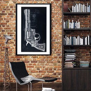 Steampunk Colt Revolver – Printable Digital Poster Digital download
