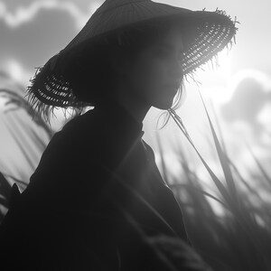 Art print, Japanese woman art, museum poster, gallery wall art, Japanese woman art, Asian art, black and white art, mural