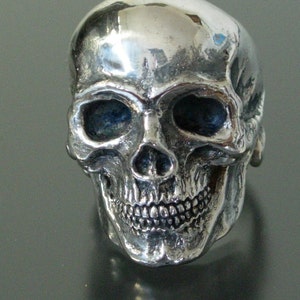 Silver mens skull biker masonic rock n roll gothic handmade jewelry .925 etsy