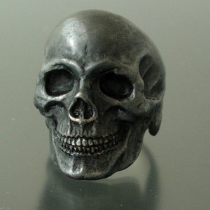 Sterling silver skull ring extra large skull ring handmade 925 biker masonic