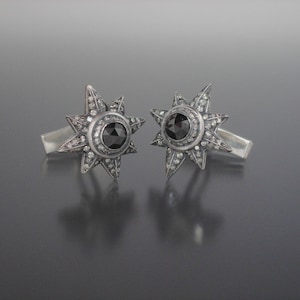 Black and white diamond earrings/cufflinks