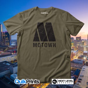Motown Shirt (Vintage Print) - Premium Detroit Shirt - Adult, Tall and Youth Sizes - Many color choices - Made to Order Apparel